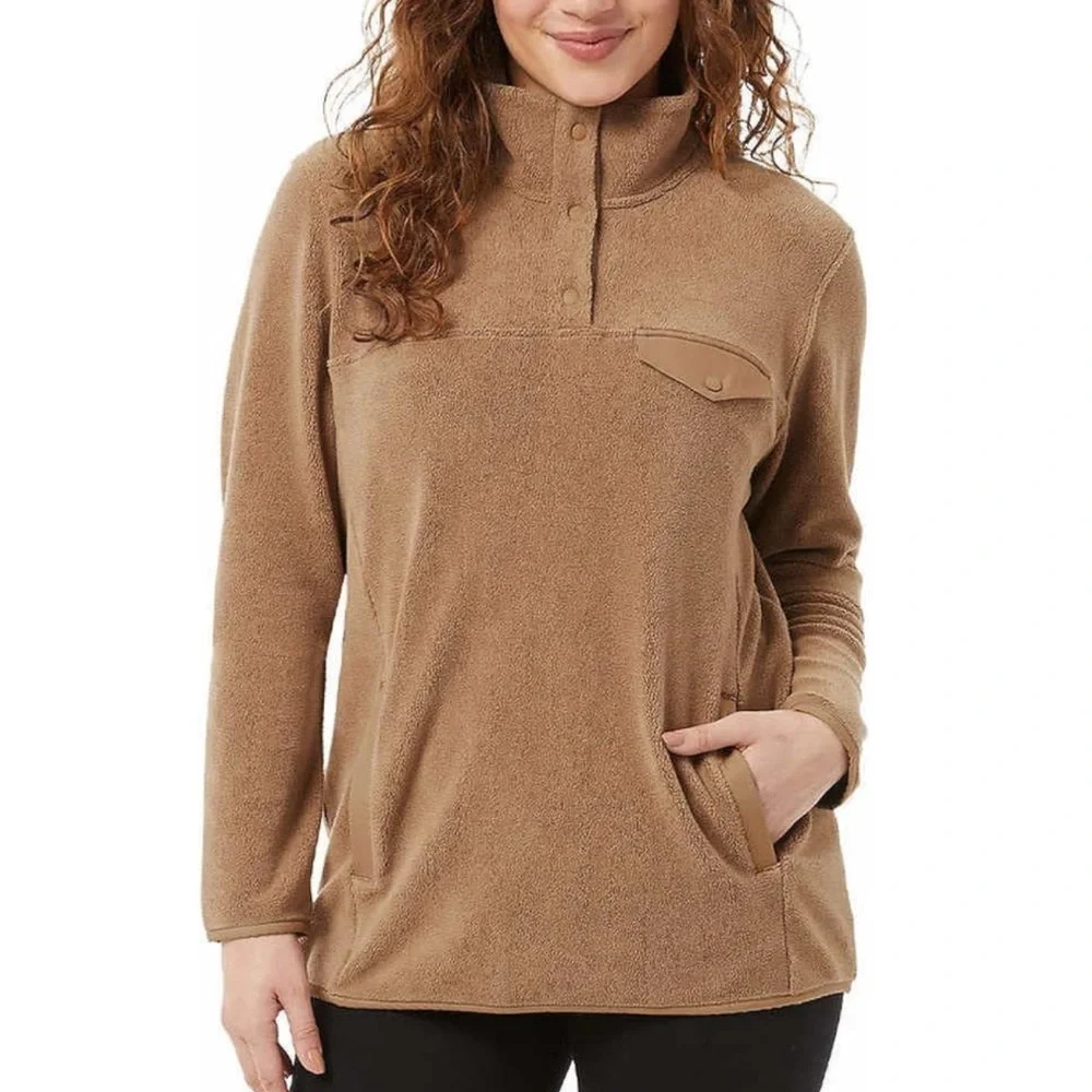 Midweight Snap Fleece Pullover Medium Brown Gorpcore Hygge 32 Degrees Heat